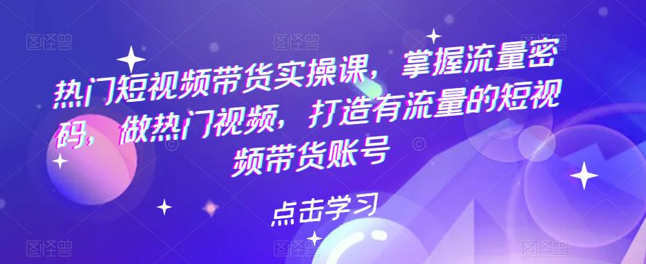 【副业项目5822期】热门短视频带货实战 掌握流量密码 做热门视频 打造有流量的短视频带货账号缩略图