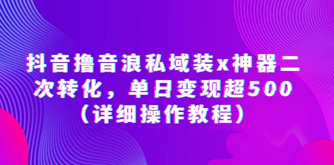 【副业项目6229期】抖音撸音浪私域装x神器二次转化，单日变现超500（详细操作教程）缩略图