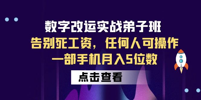 【副业项目6430期】数字 改运实战弟子班：告别死工资，任何人可操作，一部手机月入5位数缩略图