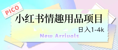 【副业项目6712期】最新小红书情趣用品项目，日入1-4k缩略图