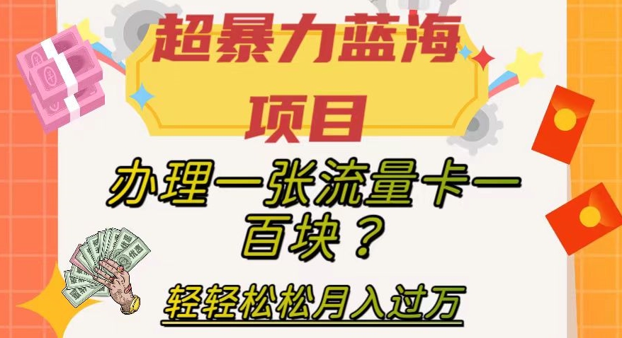 【副业项目8024期】超暴力蓝海项目，办理一张流量卡一百块？轻轻松松月入过万，保姆级教程【揭秘】缩略图