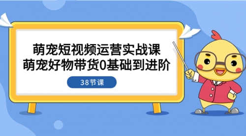 【副业项目8175期】萌宠·短视频运营实战课：萌宠好物带货0基础到进阶（38节课）缩略图