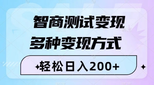 【副业项目8288期】智商测试变现，轻松日入200+，几分钟一个视频，多种变现方式（附780G素材）缩略图