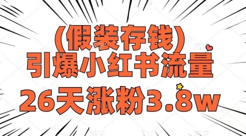 【副业项目8407期】假装存钱，引爆小红书流量， 26天涨粉3.8w缩略图